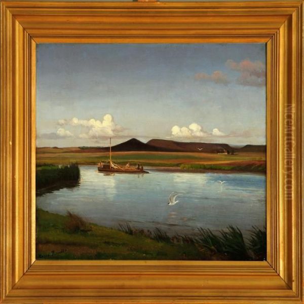 Aaen Ved Skjaern Oil Painting by Hans Ludvig Smidth