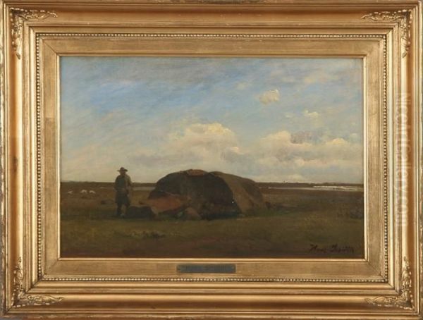 Man On The Heath Oil Painting by Hans Ludvig Smidth