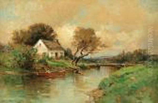 Home By The River Oil Painting by George Henry Smillie