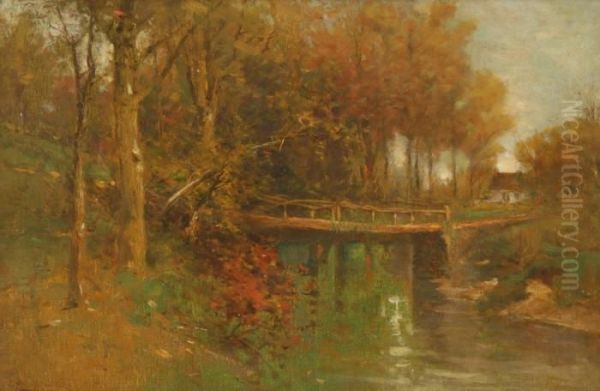 On The Bronx River Oil Painting by George Henry Smillie