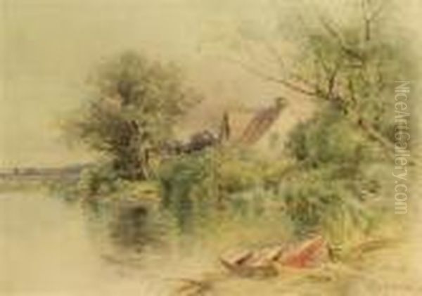 Along The River Oil Painting by George Henry Smillie