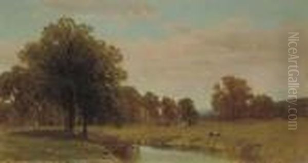 Trees And Meadows Of Berkshire Oil Painting by George Henry Smillie