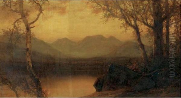 Lake In The Mountains Oil Painting by James David Smillie