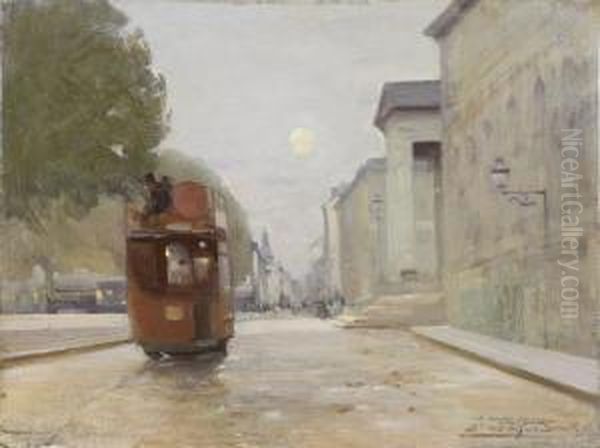 Le Tramway A Bordeaux Oil Painting by Alfred Smith