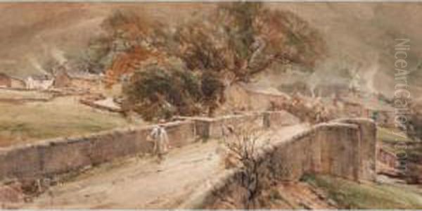 Bridge At Buckden, Wharfedale In Yorkshire Oil Painting by Arthur Reginald Smith