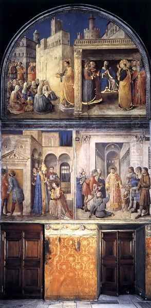 North wall of the chapel Oil Painting by Angelico Fra