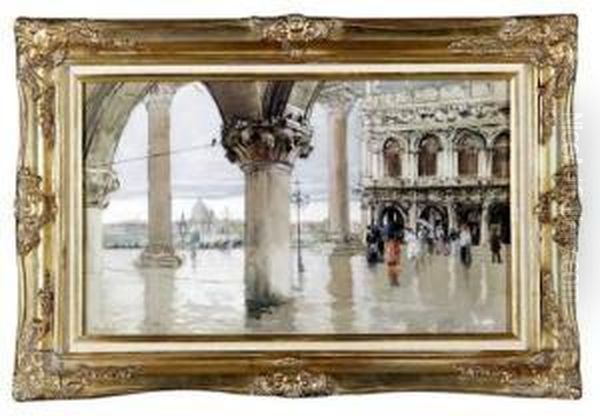 Venise : Personnages Elegants, Hautes Eaux Oil Painting by Francis Hopkinson Smith