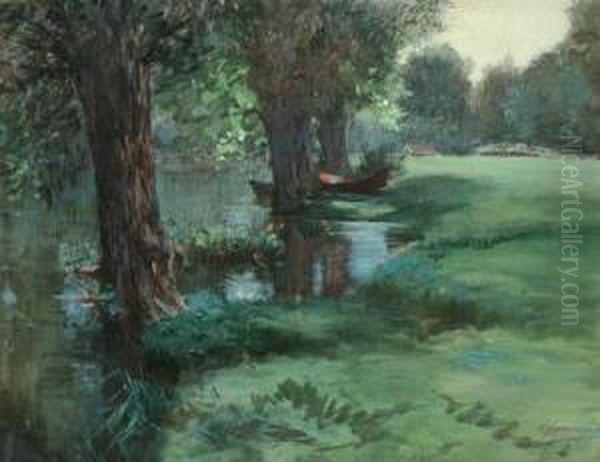 Untitled [giverny Landscape] Oil Painting by Francis Hopkinson Smith