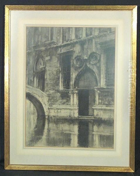 A Venetian Canal Scene Oil Painting by Francis Hopkinson Smith