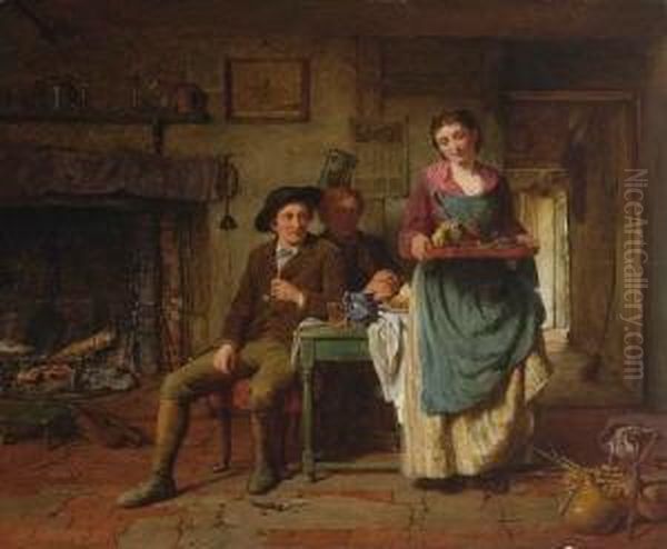 Brotzeit In Der
 Bauernstube. Oil Painting by George Smith