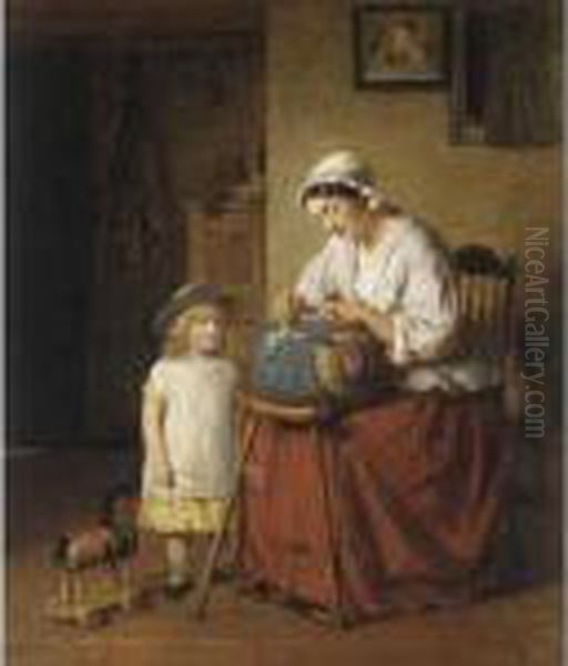 The Lacemakers Oil Painting by George Smith