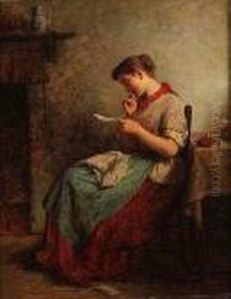 The Love Letter Oil Painting by George Smith