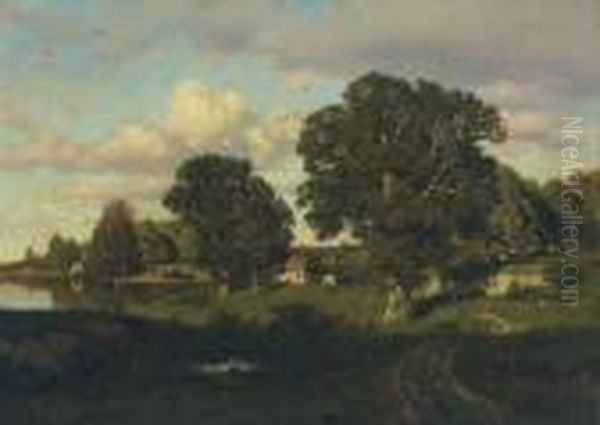 Connecticut Homestead Oil Painting by Henry Pember Smith