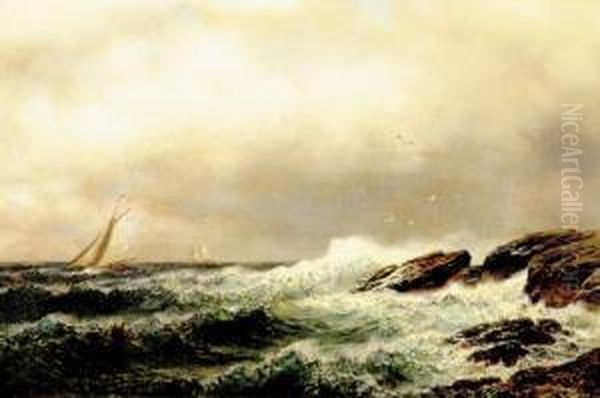 Rough Seas Oil Painting by Henry Pember Smith