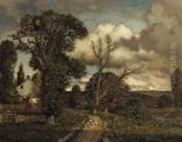 A September Landscape, New England Oil Painting by Henry Pember Smith