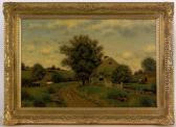 Landscape With A Cottage Oil Painting by Henry Pember Smith