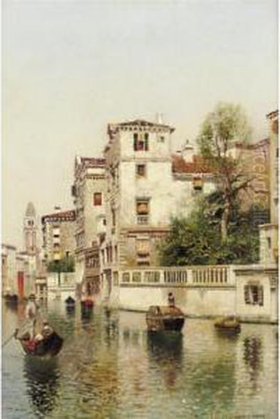 A Venetian Canal Oil Painting by Henry Pember Smith