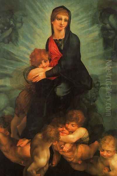 Madonna in Glory Oil Painting by Rosso Fiorentino (Giovan Battista di Jacopo)