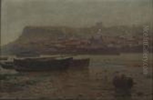 Harbour Scene Oil Painting by Henry Pember Smith