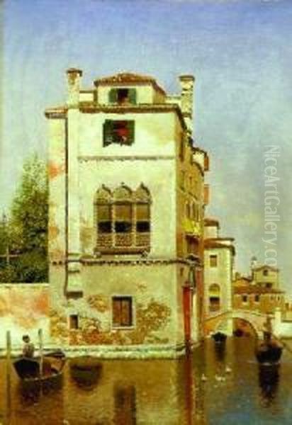 An Old Palace, Late Afternoon, Venice Oil Painting by Henry Pember Smith