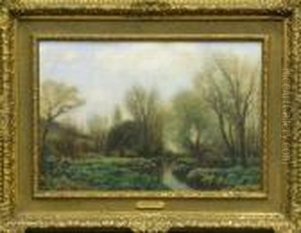 Early Spring On The Meadows Oil Painting by Henry Pember Smith