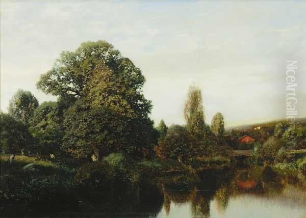 ''the Last Gleam'', East Lyme, Connecticut Oil Painting by Henry Pember Smith