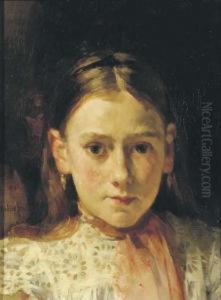 Portrait Of A Girl, Said To Be The Artist's Sister Oil Painting by Hobbe Smith