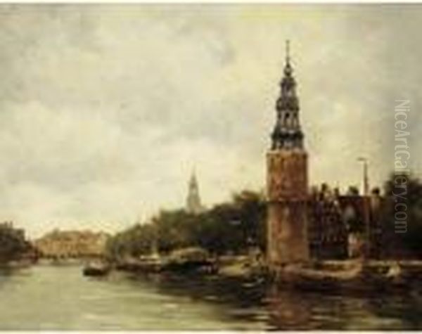 Montelbaanstoren Gezien Vanuit Het Noorden Oil Painting by Hobbe Smith