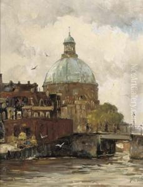 The Koepelkerk On The Singel, Amsterdam Oil Painting by Hobbe Smith