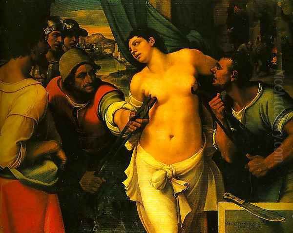 The Martyrdom of St Agatha Oil Painting by Rosso Fiorentino (Giovan Battista di Jacopo)