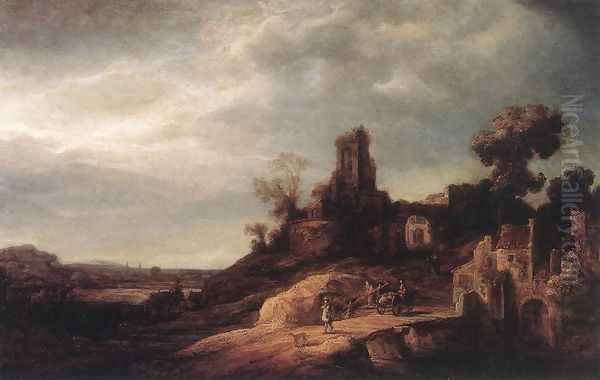 Landscape 1637 Oil Painting by Govert Teunisz. Flinck