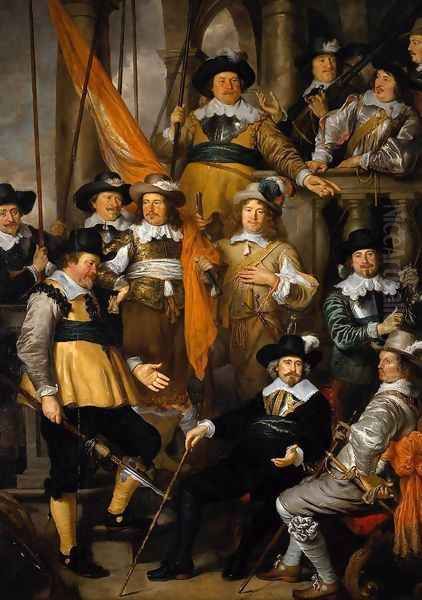 The Company of Captain Albert Bas and Lieutenant Lucas Conijn 1645 Oil Painting by Govert Teunisz. Flinck