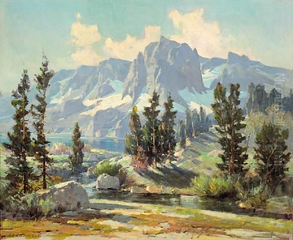 A Stream Through The Sierras Oil Painting by Jack Wilkinson Smith