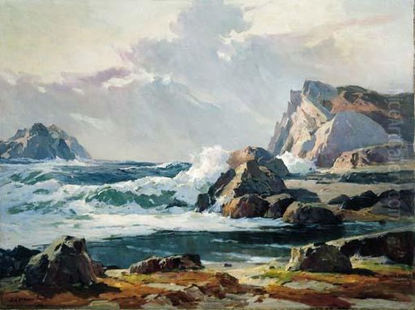 Rocky Shore Oil Painting by Jack Wilkinson Smith