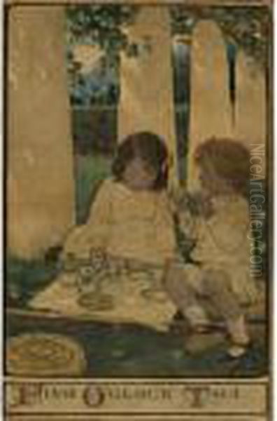 Five O'clock Tea Oil Painting by Jessie Wilcox-Smith