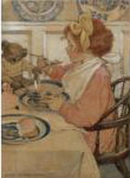 Then The Epicure (the Third Age) Oil Painting by Jessie Wilcox-Smith