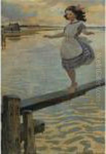 The Little Em'ly Oil Painting by Jessie Wilcox-Smith