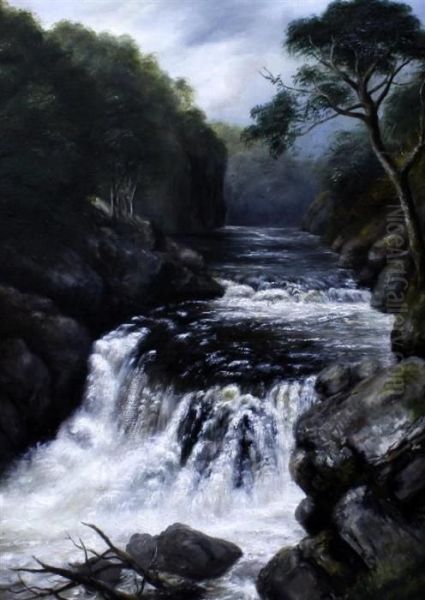 On The Neath, South Wales Oil Painting by John Brandon Smith