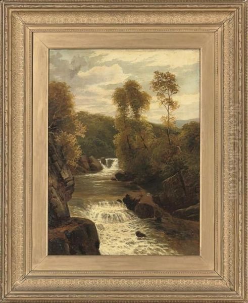 A Waterfall, Near Cadar Idriss Oil Painting by John Brandon Smith