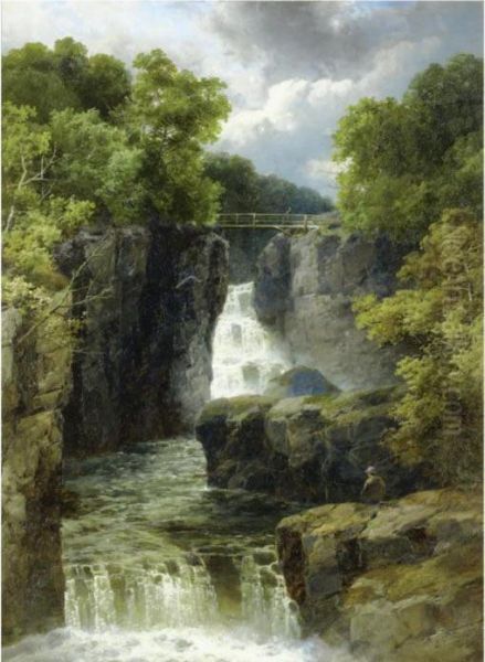 Bracklin Bridge Falls Oil Painting by John Brandon Smith