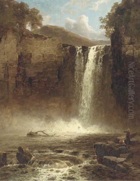 Falls Of Foyen Oil Painting by John Brandon Smith