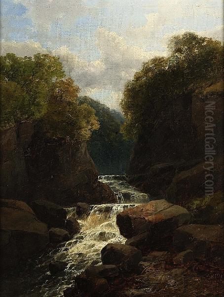 Waterfall; Mountain Stream Oil Painting by John Brandon Smith