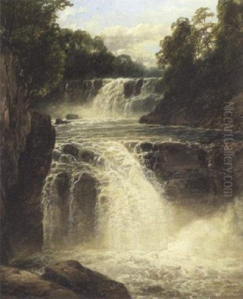 Swallow Falls Oil Painting by John Brandon Smith