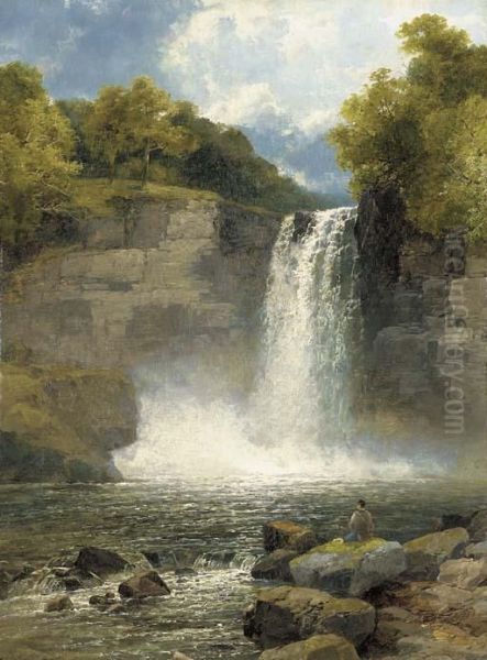 Ruthven Falls, North Wales Oil Painting by John Brandon Smith