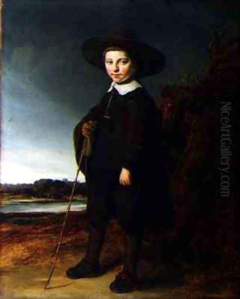 Portrait of a Boy Oil Painting by Govert Teunisz. Flinck