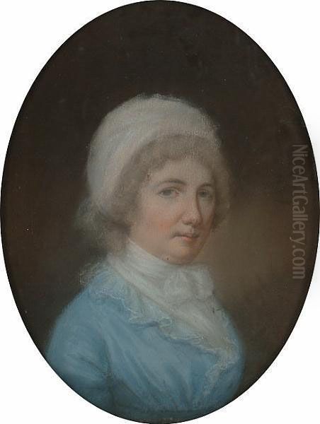 Portrait Of A Lady, Purportedly The Artist's Wife. Oil Painting by John Raphael Smith