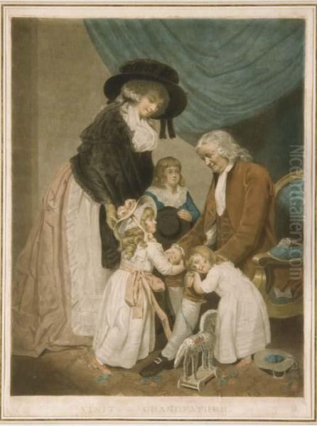 A Visit To The Grandfather Par William Ward Oil Painting by John Raphael Smith