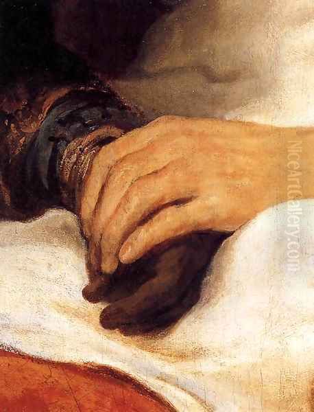 Isaac Blessing Jacob (detail) Oil Painting by Govert Teunisz. Flinck