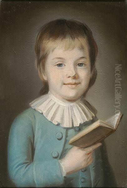 A Portrait Of Henry Dawkins Reading A Book Oil Painting by John Raphael Smith