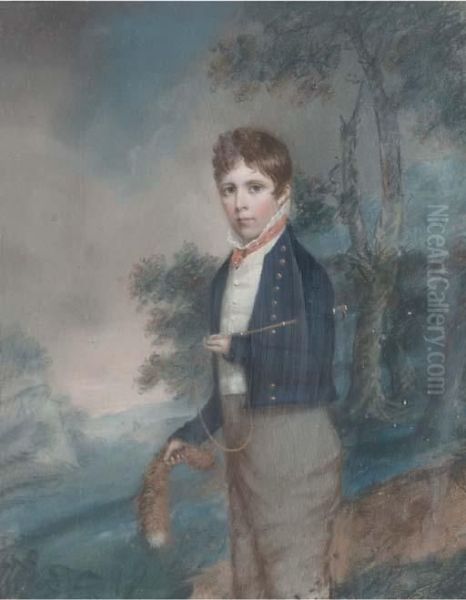 Portrait Of Andrew William 
Corbett, Son Of John Corbett Ofsundorne, Three-quarter Length; And 
Portrait Of Vincent Corbett,3rd Son Of John Corbett, Full-length Oil Painting by John Raphael Smith